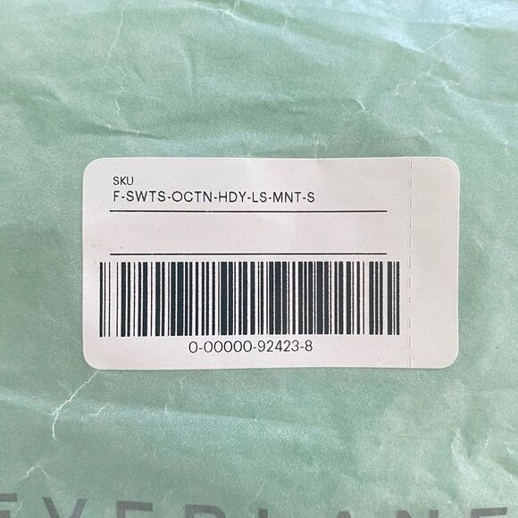 Everlane The Track Organic Cotton Popover Hoodie Mint Green Size Small NWT - Picture 5 of 5